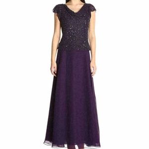 J Kara Women's Long Beaded dress 8